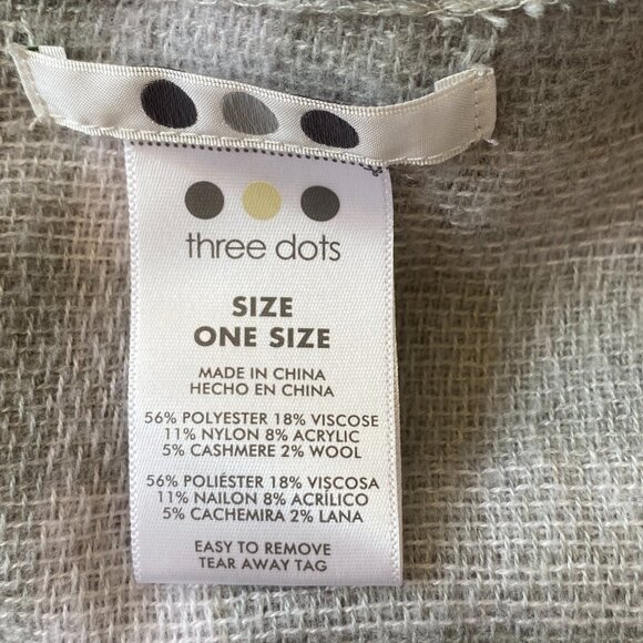 Three Dots Cashmere Wool Blend Plaid Shawl Wrap Parisian Old Money Cottage-OS - Picture 11 of 13